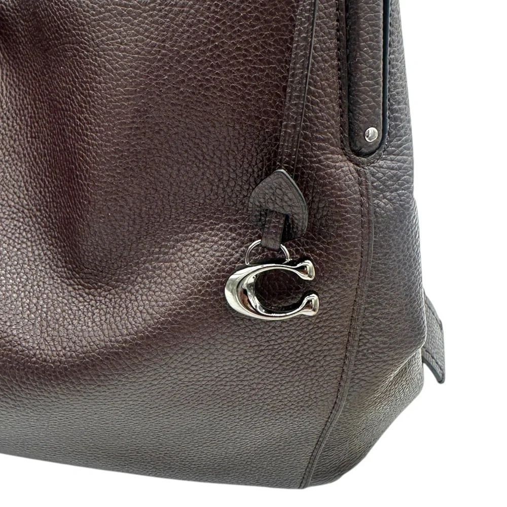 Coach Dalton 31 Satchel Shoulder Bag Oxblood Pebbled Leather 78364 - Picture 6 of 10